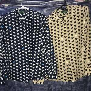 C. Wonder Hearts Aflutter Silk Blouse 2 colors